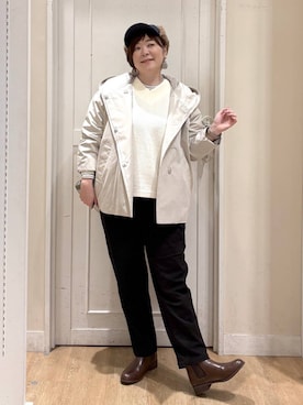 「アイテム（ブルゾン）」を使った、さかもってぃさん（レディース・163cm・40代）の秋コーディネート