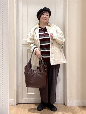 「アイテム（ハンチング/ベレー帽）」を使った、さかもってぃさん（レディース・163cm・40代）の秋コーディネート