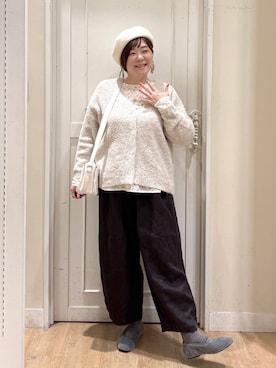 「アイテム（ハンチング/ベレー帽）」を使った、さかもってぃさん（レディース・163cm・40代）の秋コーディネート