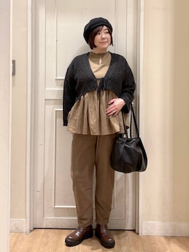 「natural by clip_studio CLIP」｜「アイテム（ハンチング/ベレー帽）」を使った、さかもってぃさん（レディース・163cm）の冬コーディネート