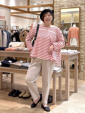 「studio CLIP（スタディオクリップ）のアイテム（帽子）」を使った、さかもってぃさん（レディース・163cm）の春コーディネート