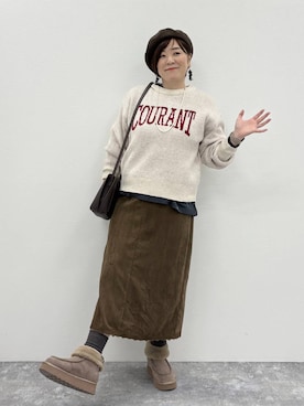 「アイテム（ハンチング/ベレー帽）」を使った、さかもってぃさん（レディース・163cm・40代）の秋コーディネート