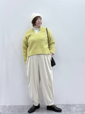 「アイテム（帽子）」を使った、さかもってぃさん（レディース・163cm・40代）の冬コーディネート