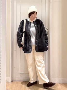 「アイテム（帽子）」を使った、さかもってぃさん（レディース・163cm・40代）の秋コーディネート