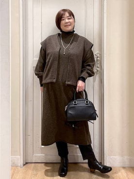 「アイテム（ワンピース/ドレス）」を使った、さかもってぃさん（レディース・163cm・40代）の秋コーディネート