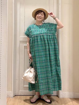 「studio CLIP（スタディオクリップ）のアイテム（ワンピース）」を使った、さかもってぃさん（レディース・163cm）の夏コーディネート