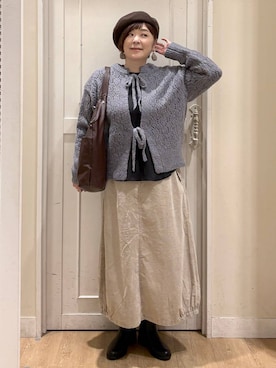 「アイテム（ハンチング/ベレー帽）」を使った、さかもってぃさん（レディース・163cm・40代）の秋コーディネート