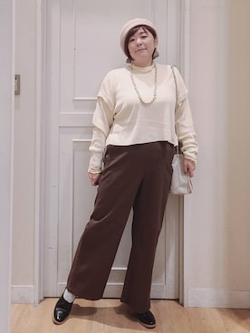 「アイテム（帽子）」を使った、さかもってぃさん（レディース・164cm・40代）の秋コーディネート