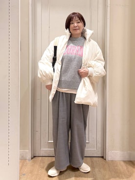 「アイテム（ダウンジャケット/コート）」を使った、さかもってぃさん（レディース・163cm・40代）の冬コーディネート