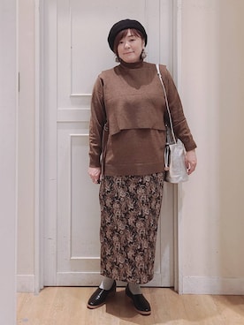 「アイテム（帽子）」を使った、さかもってぃさん（レディース・164cm・40代）の秋コーディネート