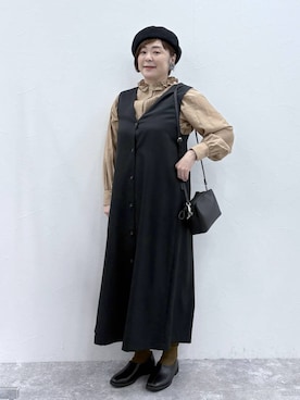 「アイテム（帽子）」を使った、さかもってぃさん（レディース・163cm・40代）の冬コーディネート