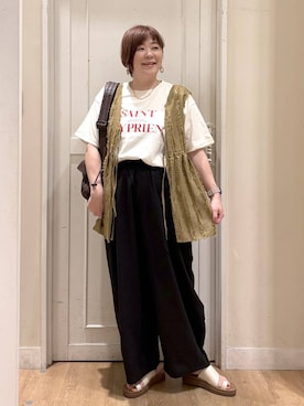 「アイテム（トップス）」を使った、さかもってぃさん（レディース・163cm・40代）の夏コーディネート
