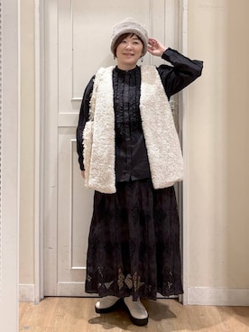 「アイテム（スカート）」を使った、さかもってぃさん（レディース・163cm・40代）の秋コーディネート