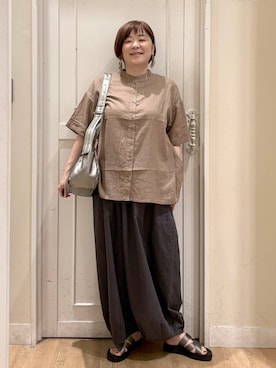 「アイテム（トートバッグ）」を使った、さかもってぃさん（レディース・163cm・40代）の夏コーディネート