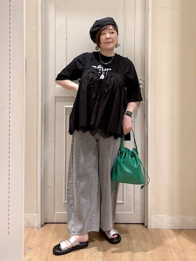 「studio CLIP（スタディオクリップ）のアイテム（パンツ）」を使った、さかもってぃさん（レディース・163cm）の春コーディネート