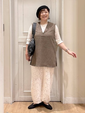 「アイテム（ワンピース）」を使った、さかもってぃさん（レディース・163cm・40代）の秋コーディネート