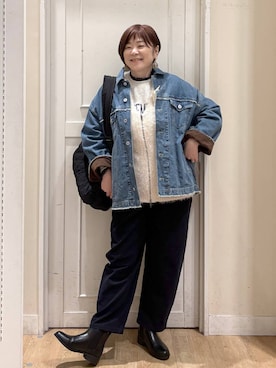 「アイテム（スウェット）」を使った、さかもってぃさん（レディース・163cm・40代）の秋コーディネート