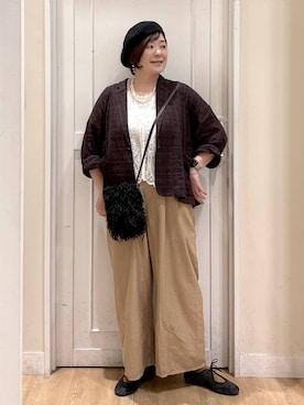「アイテム（タンクトップ）」を使った、さかもってぃさん（レディース・163cm・40代）の秋コーディネート