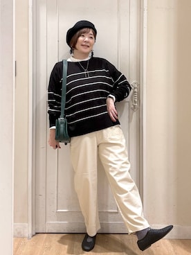 「アイテム（帽子）」を使った、さかもってぃさん（レディース・163cm・40代）の秋コーディネート