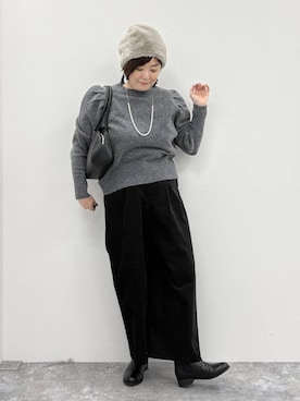 「アイテム（帽子）」を使った、さかもってぃさん（レディース・163cm・40代）の秋コーディネート