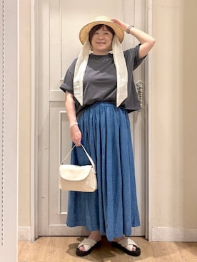 「studio CLIP（スタディオクリップ）のアイテム」を使った、さかもってぃさん（レディース・163cm）の夏コーディネート
