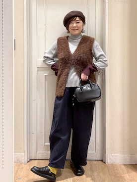 「アイテム（サンダル）」を使った、さかもってぃさん（レディース・163cm・40代）の冬コーディネート