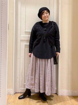 「アイテム（帽子）」を使った、さかもってぃさん（レディース・164cm・40代）の秋コーディネート
