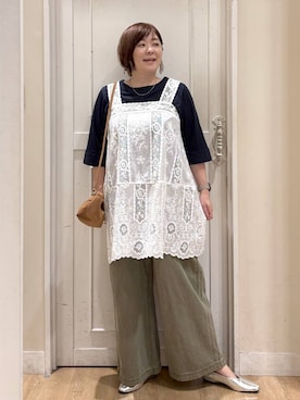 「アイテム（トップス）」を使った、さかもってぃさん（レディース・163cm・40代）の夏コーディネート