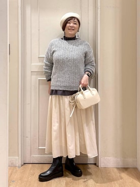 「アイテム（ハンチング/ベレー帽）」を使った、さかもってぃさん（レディース・163cm・40代）の冬コーディネート