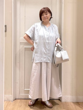 「アイテム（タンクトップ）」を使った、さかもってぃさん（レディース・163cm・40代）の夏コーディネート