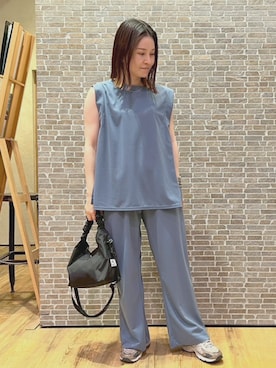 「アイテム（パンツドレス）」を使った、Grand PARK WOMENSさん（レディース・159cm）の秋コーディネート