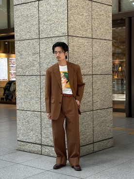 「アイテム（テーラードジャケット）」を使った、くろおかさん（メンズ・170cm・20代）の夏コーディネート