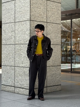 「URBAN RESEARCH（アーバンリサーチ）のアイテム（メガネ）」を使った、くろおかさん（メンズ・170cm）の秋コーディネート