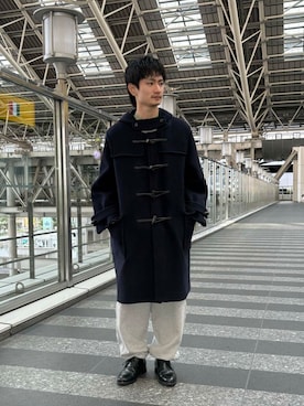 「アイテム（ダッフルコート）」を使った、くろおかさん（メンズ・170cm）の秋コーディネート