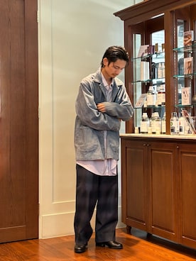「アイテム（カバーオール）」を使った、くろおかさん（メンズ・170cm）の秋コーディネート