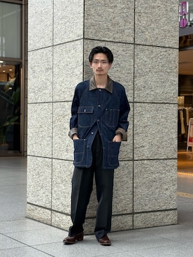 「アイテム（カバーオール）」を使った、くろおかさん（メンズ・170cm）の秋コーディネート