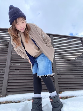 「HUNTER（ハンター）のアイテム」を使った、sanaekoさん（レディース・153cm）の冬コーディネート