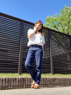 「JEANASIS（ジーナシス）のアイテム（サンダル）」を使った、sanaekoさん（レディース・153cm）の夏コーディネート
