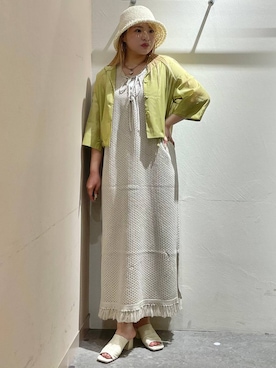 「LOWRYS FARM（ローリーズファーム）のアイテム（ハット）」を使った、リンリンさん（レディース・156cm）の春コーディネート