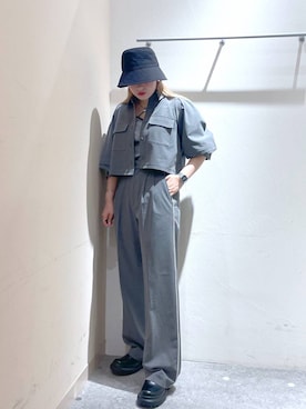 「LOWRYS FARM（ローリーズファーム）のアイテム（ハット）」を使った、リンリンさん（レディース・156cm）の夏コーディネート