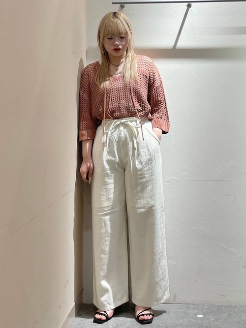 LOWLYS FARM ガラニットショートプルオーバー ベージュ 新品未使用 セール】メッシュプルオーバーSS 116749（ニット/セーター