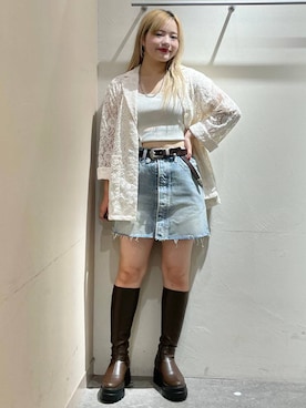 「LOWRYS FARM（ローリーズファーム）のアイテム（ベルト）」を使った、リンリンさん（レディース・156cm）の秋コーディネート