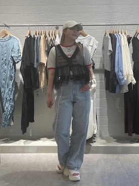 「yuw（ユウ）のアイテム」を使った、リンリンさん（レディース・156cm）の夏コーディネート