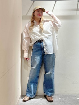 「LOWRYS FARM（ローリーズファーム）のアイテム（ベルト）」を使った、リンリンさん（レディース・156cm）の春コーディネート