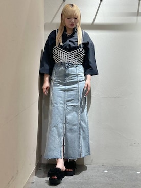 「アイテム（その他トップス、シルバー系）」を使った、リンリンさん（レディース・156cm）の春コーディネート