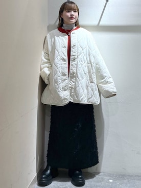 「デート/ロマンティック」｜「アイテム（ジャケット/アウター）」を使った、リンリンさん（レディース・156cm）の冬コーディネート