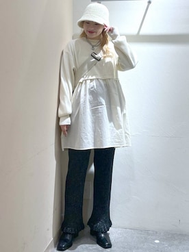 「LOWRYS FARM（ローリーズファーム）のアイテム（ハット）」を使った、リンリンさん（レディース・156cm）の秋コーディネート