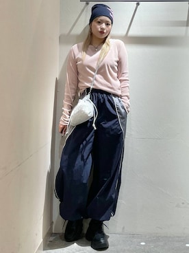 「アイテム（カーゴパンツ）」を使った、リンリンさん（レディース・156cm）の秋コーディネート
