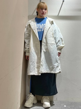 「人気アイテムをチェック！」｜「アイテム（スウェット）」を使った、リンリンさん（レディース・156cm）の冬コーディネート