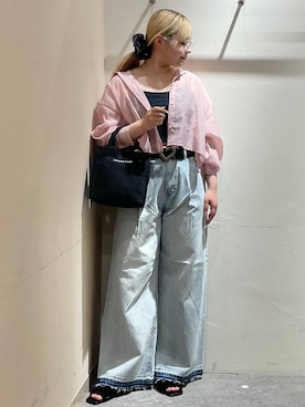 「アイテム（シュシュ）」を使った、リンリンさん（レディース・156cm）の春コーディネート